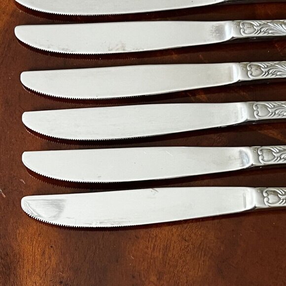 9 Vintage Reed & Barton Modern Flora Select Dinner Knives Stainless Flatware 9" - Picture 9 of 10